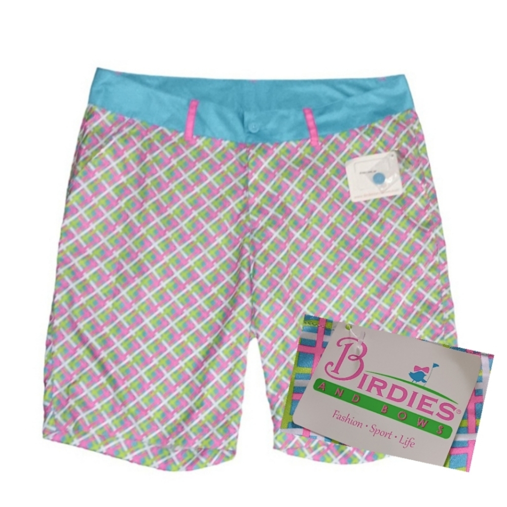 - BIRDIES AND BOWS PLAID SPORT SHORTS NWT